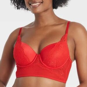 Auden Vibrant Red Lace Bralette